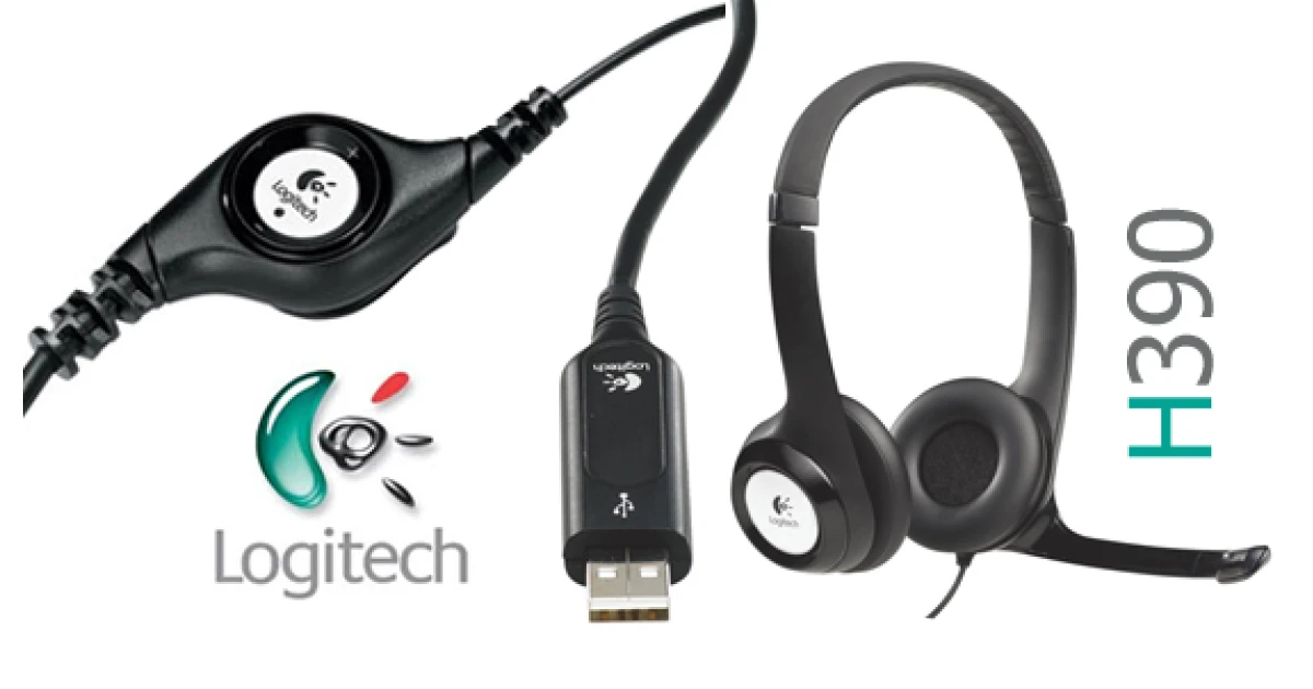 Logitech H390 Wired Headset w/ Noise-Cancelling Microphone USB In-Line Controls PC/Mac/Laptop - Black